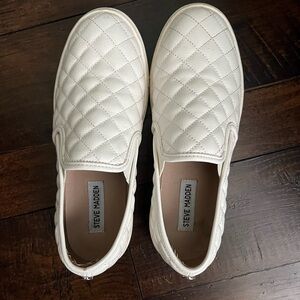 Steve Madden White Quilted Slip-On Shoes